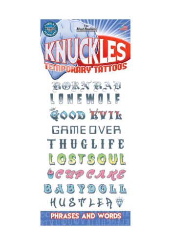 Knuckle Phrases Temporary Tattoos | コスプレ 衣装  仮装 小道具 おもしろい  イベント パーティ 発表会 デコレーション リボン アクセサリー メンズ レディース 子供 おしゃれ かわいい ギフト プレゼント