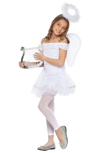 Girls Little Angel コスチューム | 子供 こども コスプレ 衣装 仮装 かわいい イベント 飾り おもしろ 学芸会 発表会 オシャレ ハロウイン パーティ カワイイ 小学生 キッズ ギフト プレゼント|Mars shop