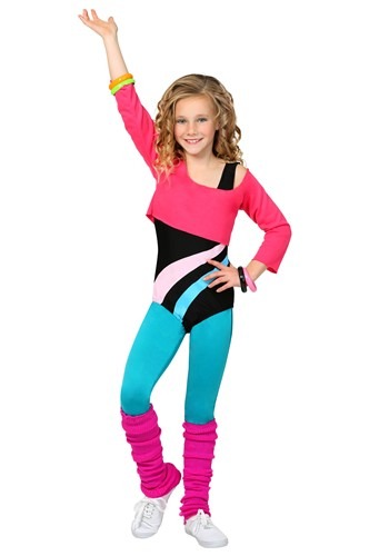チャイルド 80's Workout 女の子 コスチューム | 子供 こども コスプレ 衣装 仮装 かわいい イベント 飾り おもしろ 学芸会 発表会 オシャレ ハロウイン パーティ カワイイ 小学生 キッズ ギフト プレゼント｜Mars shop