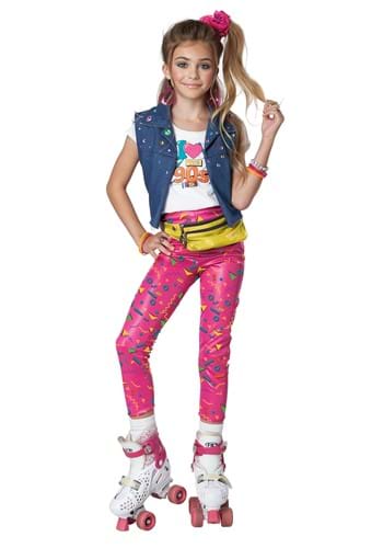 キッズ 女の子's I Love the 90's コスチューム | 子供 こども コスプレ 衣装 仮装 かわいい イベント 飾り おもしろ 学芸会 発表会 オシャレ ハロウイン パーティ カワイイ 小学生 キッズ ギフト プレゼント|Mars shop
