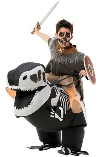 Skeleton T-Rex Ride On Inflatable コスチューム for キッズ | 子供 こども コスプレ 衣装 仮装 かわいい イベント 飾り おもしろ 学芸会 発表会 オシャレ ハロウイン パーティ カワイイ 小学生 キッズ ギフト プレゼント|Mars shop