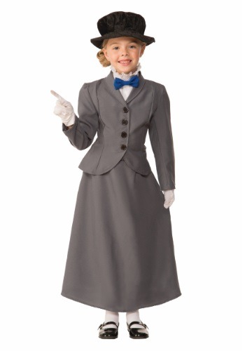 Girls' Grey English Nanny コスチューム | 子供 こども コスプレ 衣装 仮装 かわいい イベント 飾り おもしろ 学芸会 発表会 オシャレ ハロウイン パーティ カワイイ 小学生 キッズ ギフト プレゼント｜Mars shop