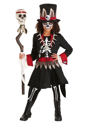 ガールズ Voodoo スケルトン 骸骨コスチューム | 子供 こども コスプレ 衣装 仮装 かわいい イベント 飾り おもしろ 学芸会 発表会 オシャレ ハロウイン パーティ カワイイ 小学生 キッズ ギフト プレゼント|Mars shop