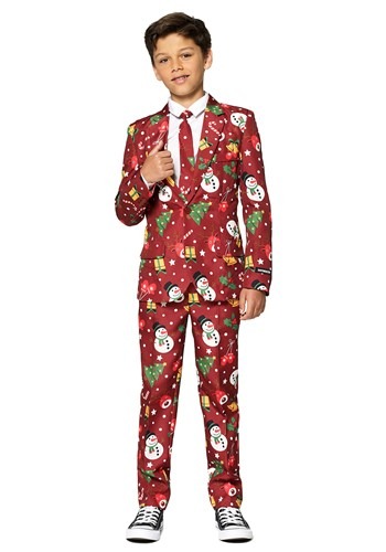 Suitmeister Christmas レッド Light Up 男の子's Suit | 子供 こども コスプレ 衣装 仮装 かわいい イベント 飾り おもしろ 学芸会 発表会 オシャレ ハロウイン パーティ カワイイ 小学生 キッズ ギフト プレゼント