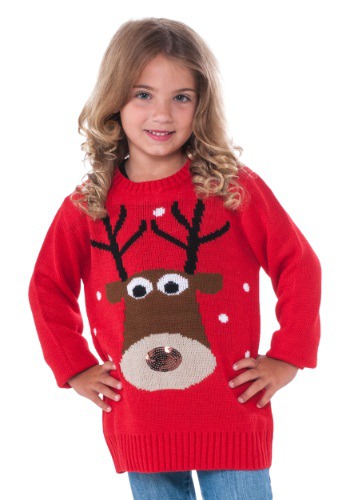 チャイルド Reindeer Ugly Christmas Sweater | 子供 こども コスプレ 衣装 仮装 かわいい イベント 飾り おもしろ 学芸会 発表会 オシャレ ハロウイン パーティ カワイイ 小学生 キッズ ギフト プレゼント｜Mars shop