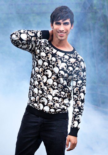 Skulls Galore Halloween 大人用 Sweater メンズ コスプレ 衣装 男性 仮装 男性用 イベント パーティ 学芸会 ギフト プレゼント|Mars shop