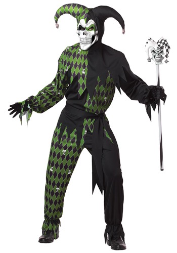 Mens Green Scary Jester コスチューム メンズ コスプレ 衣装 男性 仮装 男性用 イベント パーティ 学芸会 ギフト プレゼント|Mars shop