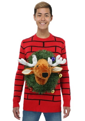 Reindeer Head Ugly Christmas Sweater メンズ コスプレ 衣装 男性 仮装 男性用 イベント パーティ 学芸会 クリスマス ギフト クリスマスギフト|Mars shop