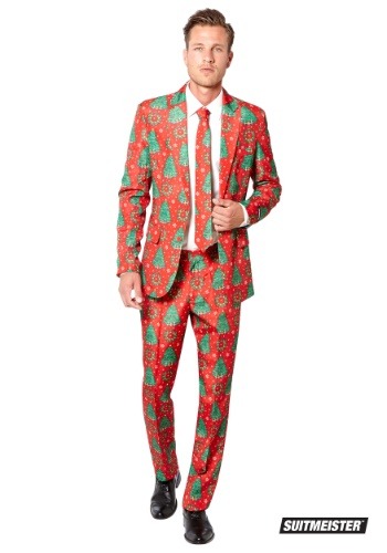Men's レッド Christmas Trees Suitmeister Suit メンズ コスプレ 衣装 男性 仮装 男性用 イベント パーティ 学芸会 クリスマス ギフト クリスマスギフト|Mars shop