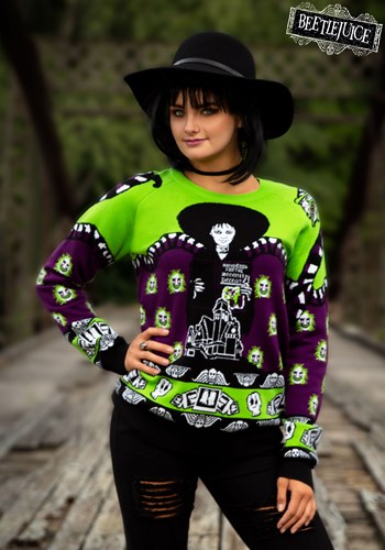 Beetlejuice Lydia Deetz 大人用 Halloween Sweater レディース コスプレ 衣装 女性 仮装 女性用 イベント パーティ 学芸会 ギフト プレゼント｜Mars shop