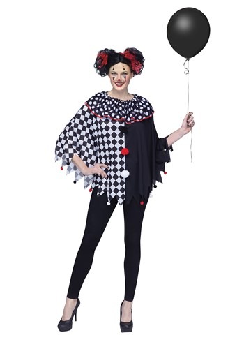 Women's Scary ピエロ Poncho コスチューム レディース コスプレ 衣装 女性 仮装 女性用 イベント パーティ 学芸会 ギフト プレゼント｜Mars shop