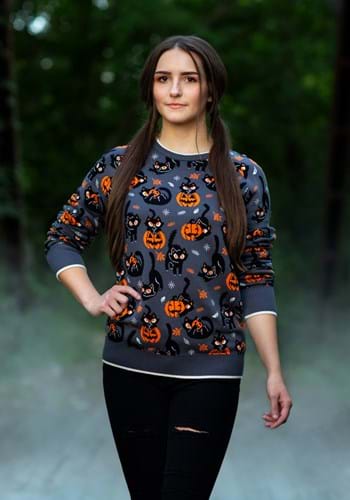 大人用 Quirky Kitty Halloween Sweater レディース コスプレ 衣装 女性 仮装 女性用 イベント パーティ 学芸会 ギフト プレゼント|Mars shop