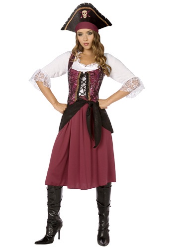 Burgundy 海賊 パイレーツ Wench コスチューム レディース コスプレ 衣装 女性 仮装 女性用 イベント パーティ 学芸会 ギフト プレゼント｜Mars shop