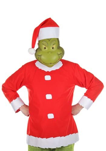 大人用 Grinch コスチューム Top， 帽子 ハット and Half マスク コスプレ 衣装 仮装 小道具 おもしろい イベント パーティ 学芸会 ギフト プレゼント｜Mars shop