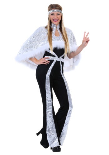大きいサイズ Women's Dazzling Silver ディスコ コスチューム レディース コスプレ 衣装 女性 仮装 女性用 イベント パーティ 学芸会 ギフト プレゼント