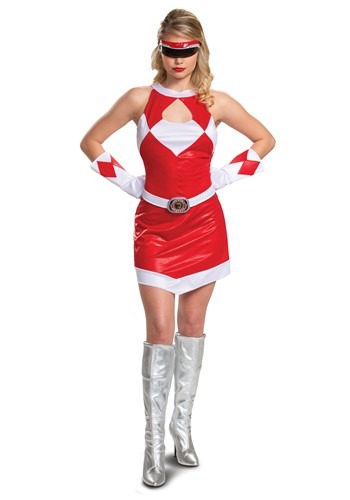 Women's Power Rangers デラックス レッド Ranger コスチューム | レディース コスプレ 衣装 大人 女性 仮装 可愛い セクシー カワイイ おしゃれ かわいい イベント 飾り おもしろ 宴会 オシャレ ハロウイン パーティ 忘年会 ギフト プレゼント