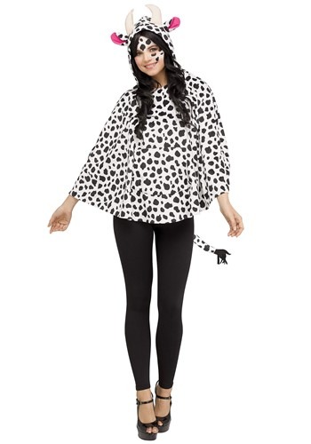 Women's Cow フード Poncho レディース コスプレ 衣装 女性 仮装 女性用 イベント パーティ 学芸会 ギフト プレゼント｜Mars shop