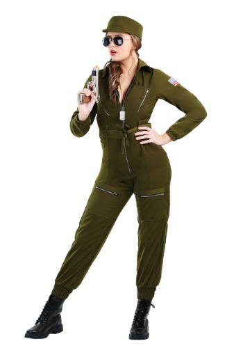 Women's 大きいサイズ Army Flightsuit コスチューム レディース コスプレ 衣装 女性 仮装 女性用 イベント パーティ 学芸会 ギフト プレゼント|Mars shop
