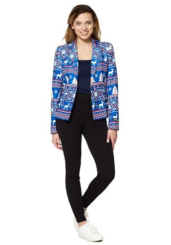 Suitmeister Christmas Nordic Blue Women's Blazer レディース コスプレ 衣装 女性 仮装 女性用 イベント パーティ 学芸会 ギフト プレゼント|Mars shop