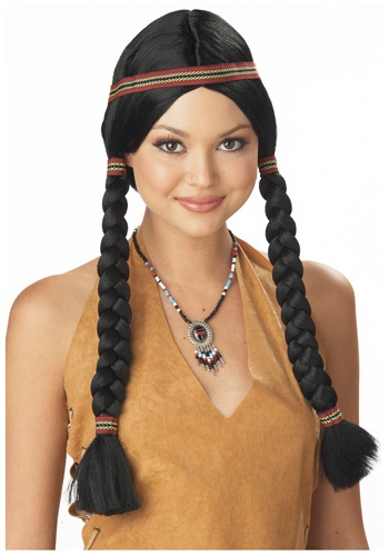 Womens Native American Maiden ウィッグ ハロウィン コスプレ 衣装  仮装 小道具 おもしろい  イベント パーティ ハロウィーン 学芸会 学園祭 学芸会 ショー お遊戯会 二次会 忘年会 新年会 歓迎会 送迎会 出し物 余興 誕生日 発表会