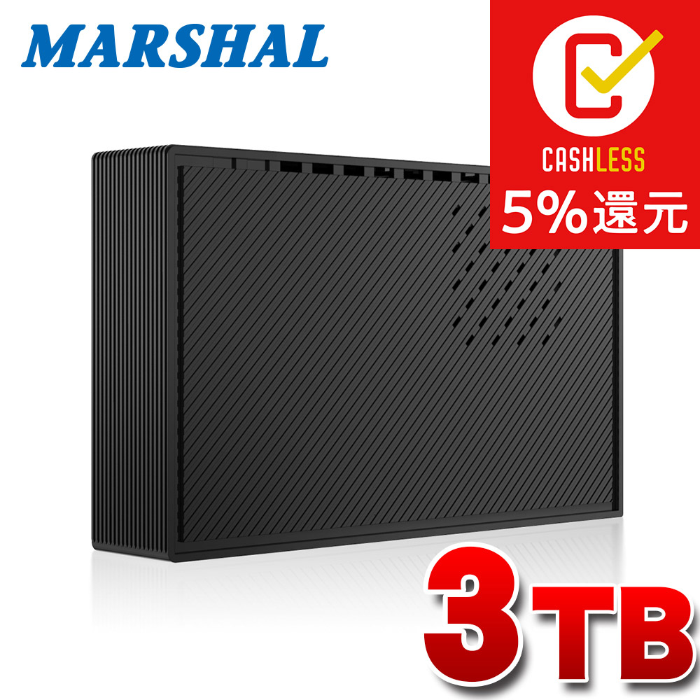 外付けハードディスク 3TB  テレビ録画 Windows10 対応 外付け ハードディスク HDD USB3.0 MAL33000EX3-BK MARSHAL
