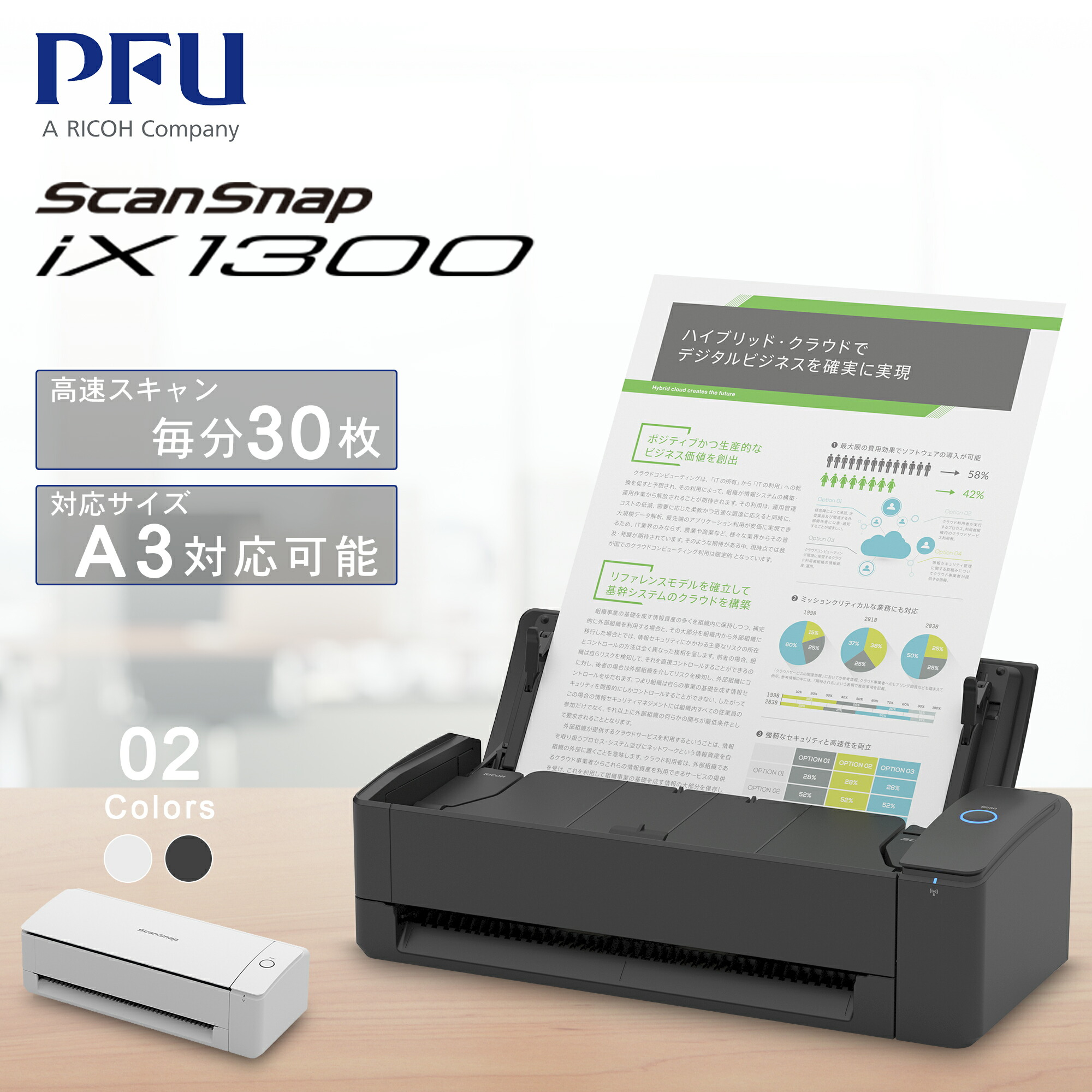 【楽天市場】スキャナー A3 富士通 PFU ScanSnap iX1300 2年保証 ホワイト 最大A3 対応 コンパクト 両面 2つ折り  Wi-Fi ドキュメントスキャナ 本の自炊 名刺の整理 レシートで家計簿 FI-IX1300A-P : PC 家電 PC周辺機器 PREMIUM  STAGE