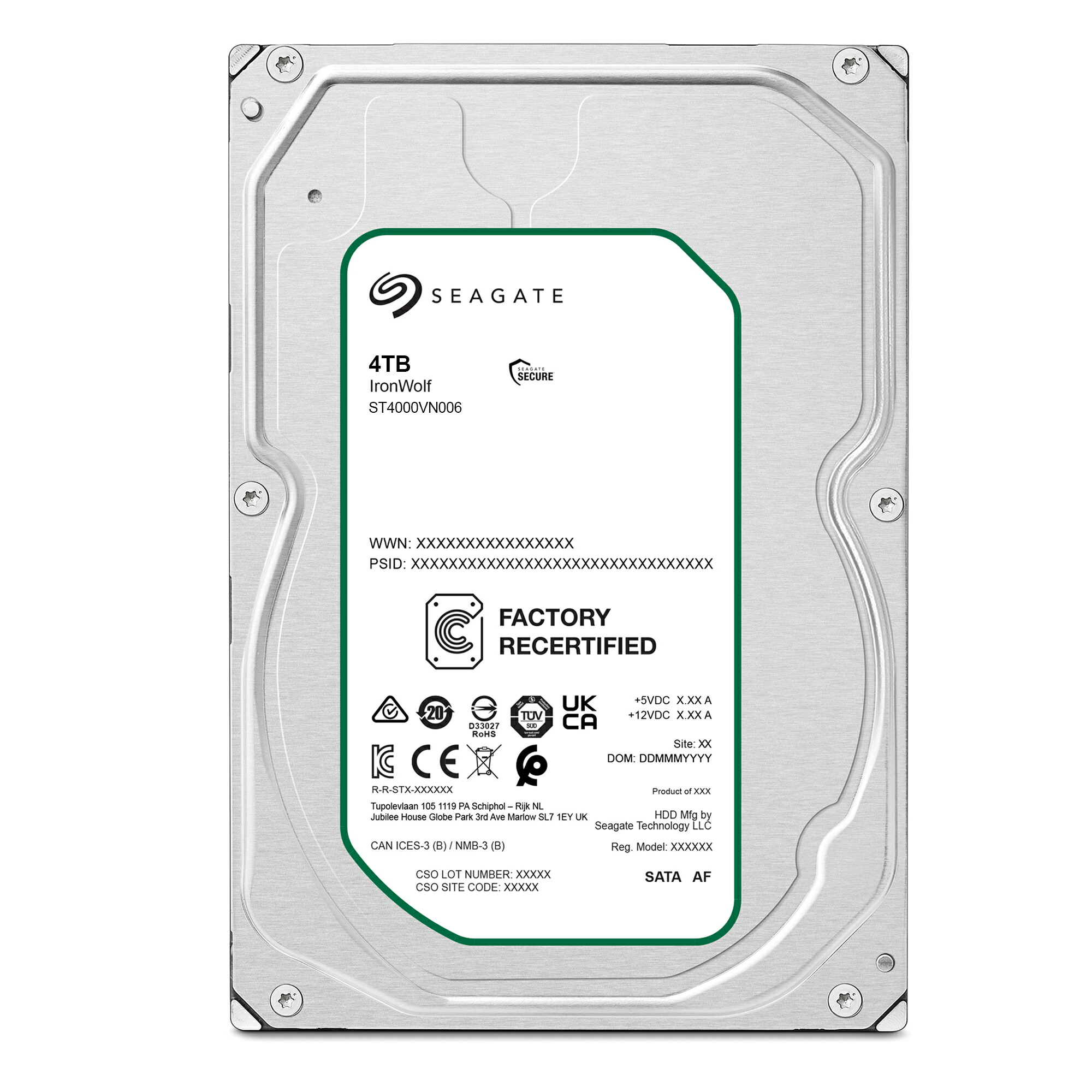 HDD 内蔵 3.5インチ 4TB NAS向け CMR SEAGATE IronWolf SATA600 5400rpm 256MB ST4000VN006 内蔵 ハードディスク メーカーリファブ【整備済み品】180日保証