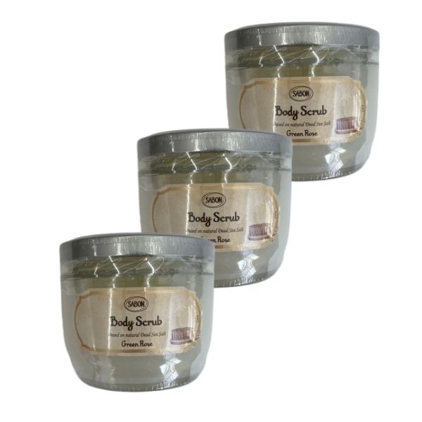 サボン ボディスクラブ グリーンローズ 600g SABON 並行輸入品 3個セット 送料無料 スクラブ バスタイム バスソルト お風呂 ボディケア スキンケア|MART-IN 店