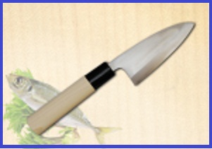 みきかじや村・小包丁 Ｖ金10号鋼小出刃包丁（片刃） 右用　105ミリ（No.TS115)