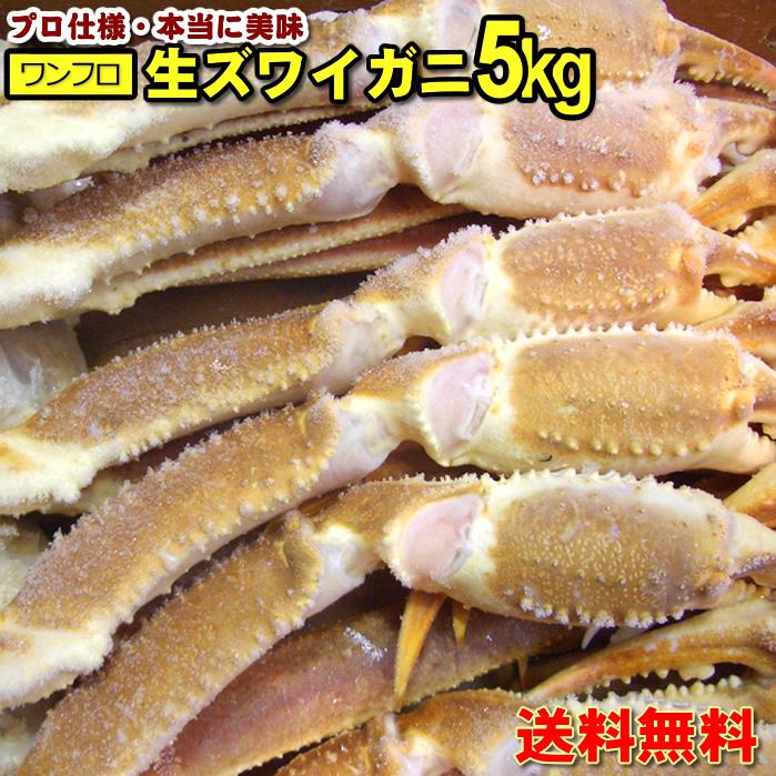 ズワイガニ 5Lサイズ 5kg 船凍冷凍生ずわい蟹 約12肩～14肩 ファミリー用  半生食可能 今年はコレおすすめ！価格下がりました！ 送料無料