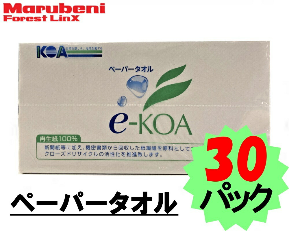 楽天市場 中判厚手タイプペーパータオル 国産 再生紙100 E Koaエコア中判サイズ0枚 30パック感染症対策アイテム丸紅グループ興亜工業吸水力 丈夫でハードタイプ 丸紅フォレストリンクス直売店