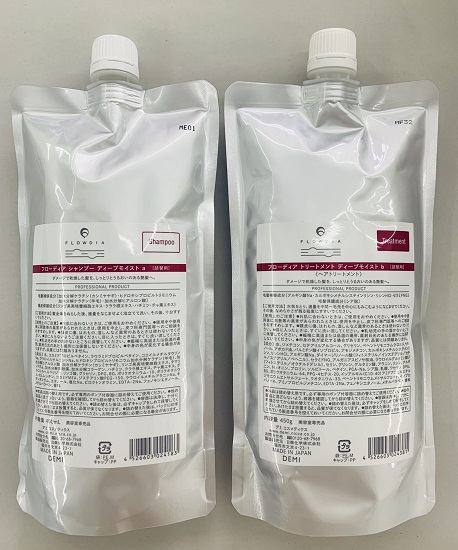 《セット・送料無料》【デミ】フローディア ディープモイスト シャンプーa 450mL&トリートメントb 450g 2点レフィルセット