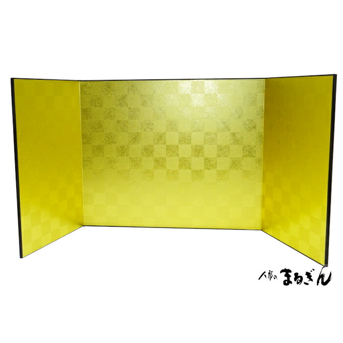 楽天市場】【屏風】(立雛) (五月人形) 金箔屏風 R13号 枠付 三曲屏風