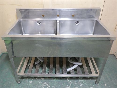 楽天市場】2槽シンク 幅1200×奥行600×高さ800mm(別途 左・後側バック