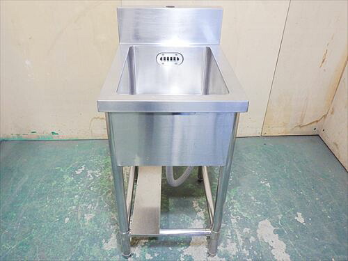 【中古】【送料都度見積】1槽シンク W450×D600×H850+BG150mm
