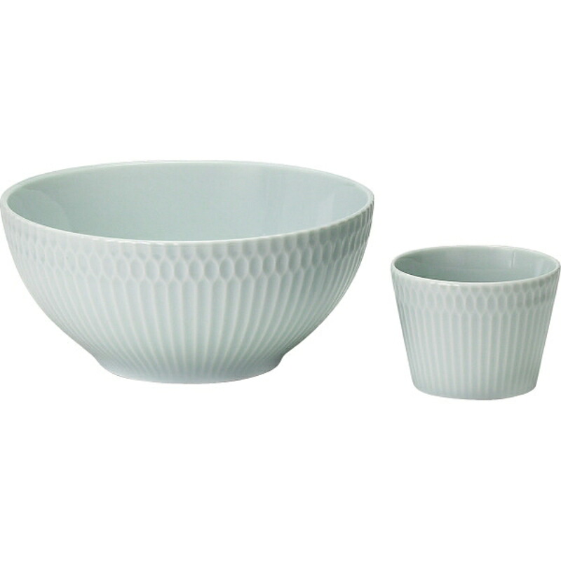 小田陶器 さざなみ 爽麺セット ブルーホワイト[ODA05-3053A]