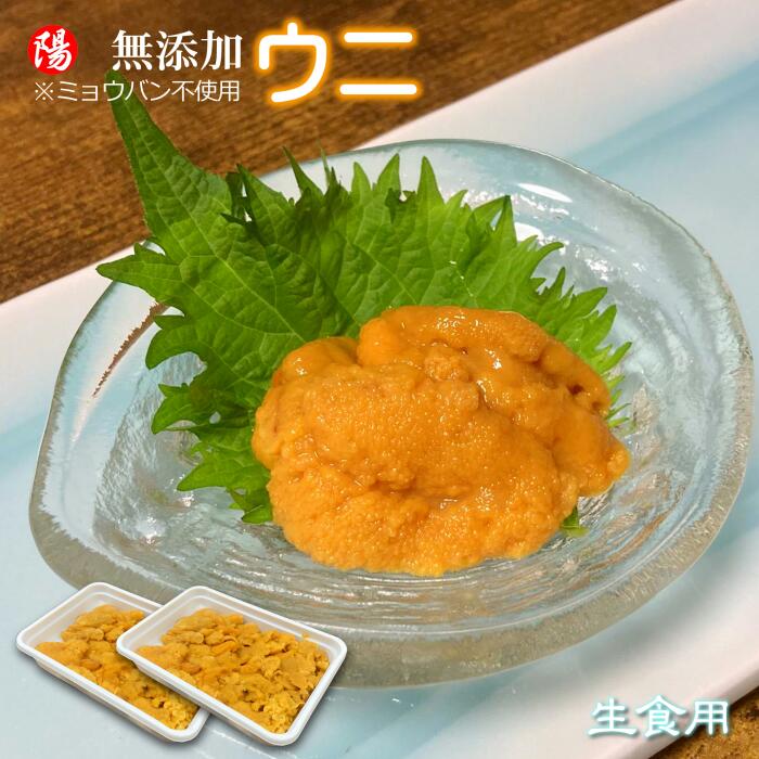 お買い物マラソン＼クーポン対象／無添加ウニ【生食用】2パック(100g×2)【送料無料 うに 雲丹 冷凍 生うに ミョウバン不使用 最高級 AAグレード 刺身 ウニ丼 海鮮丼 ウニ軍艦 寿司ネタ お祝い お買得 誕生日 プレゼント お取り寄せ ギフト 贈答品 お花見 お中元 父の日】