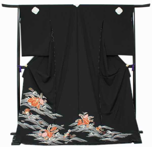 楽天市場】【正絹黒留袖 未仕立て 仮絵羽 鶴と宝尽し柄】礼装 黒留め袖