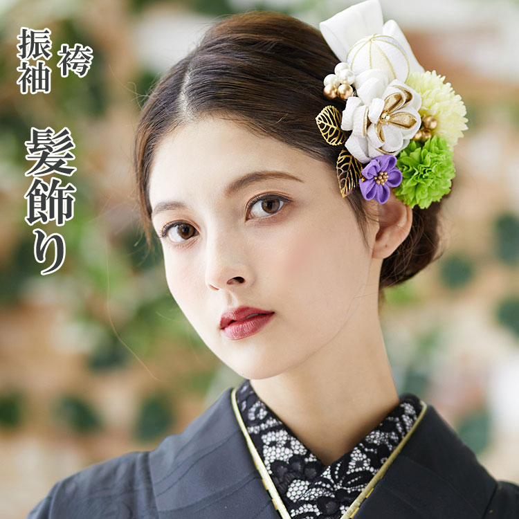 楽天市場】成人式 髪飾り 12点セット 白 ゴールド 梅 花 つまみ