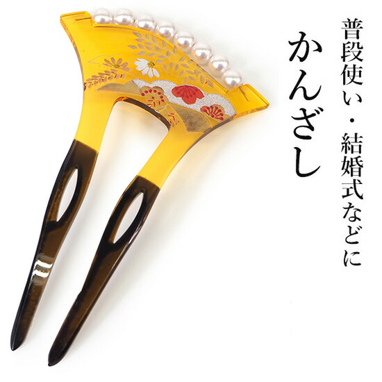 昭和レトロ べっこうかんざしバチ型 桐箱入り (匿名配送) bk3596o.jpg
