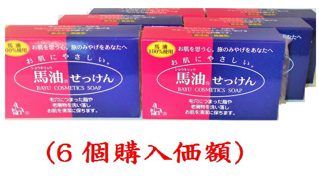 ショウキリュウ.馬油せつけん120g (6個買いもとめる通貨価値)（ゆう雁の使い容器に並べる便）（送りとどける日任ずる不可〉