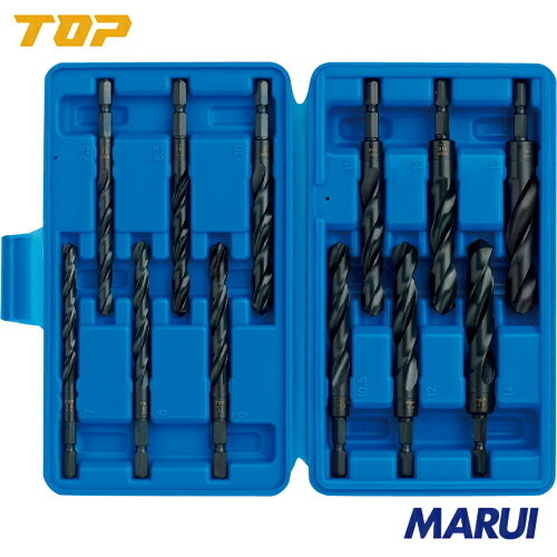 TOP 大径鉄工ドリルセット トップ工業 切削工具 穴あけ工具 六角軸鉄工ドリル ETD-715S