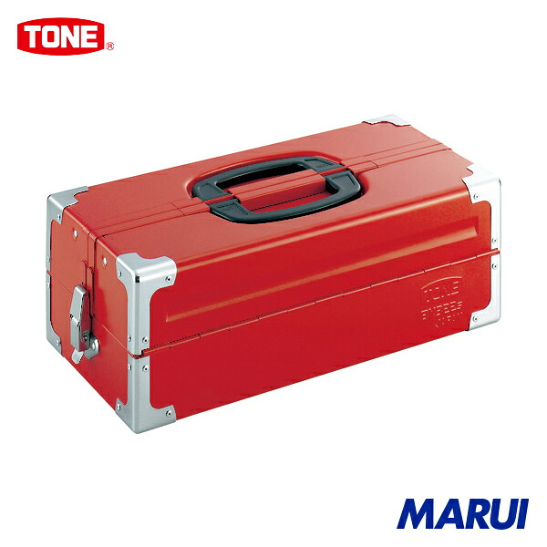 TONE ツールケース(メタル) V形2段式 433X220X160mm レッド 1個 BX322S 【DIY】【工具のMARUI】