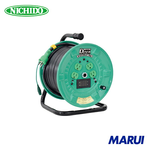 日動工業 NICHIDO 電工ドラム デジタルドラム 電圧電流メーター付 漏電保護専用ブレーカ付 30m 1台 NPDMEB34 【DIY】【工具のMARUI】