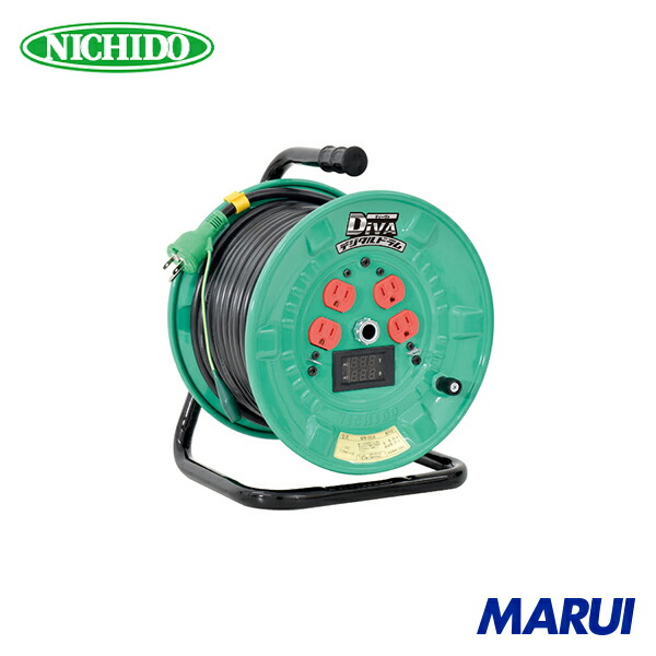 日動工業 NICHIDO 電工ドラム デジタルドラム 電圧電流メーター付 過負荷漏電保護兼用ブレーカ付 30m 1台 NPDMEK34 【DIY】【工具のMARUI】
