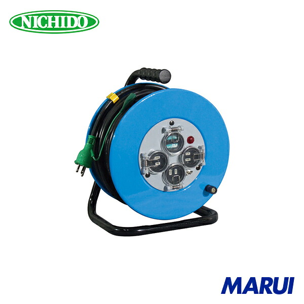 日動工業 NICHIDO 電工ドラム 屋外型 フラットドラム 温度センサー付 漏電保護専用ブレーカ付 30m 1台 XWEB33S 【DIY】【工具のMARUI】