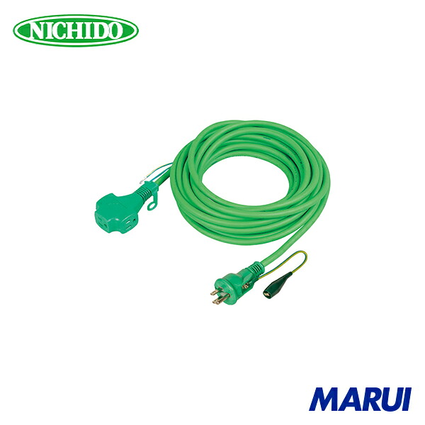 日動工業 NICHIDO リペアポッキン延長コード アース付 10m 緑 1本 PPT10EREG | 延長コード｜MARUI