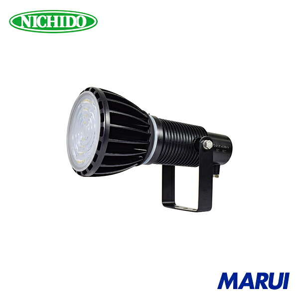 日動工業 NICHIDO エコビックLED投光器100W 常設用 スポット アース付 電線2m 本体黒、電球黒 1台 ATLE100JSBK50K | 投光器|MARUI