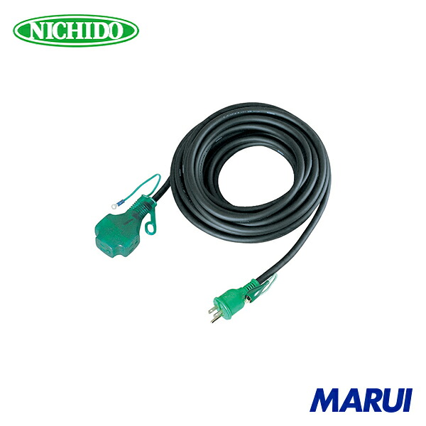 日動工業 NICHIDO ポッキン延長コードアース付 10m ランプ付 黒 1本 LPPT10E 【DIY】【工具のMARUI】