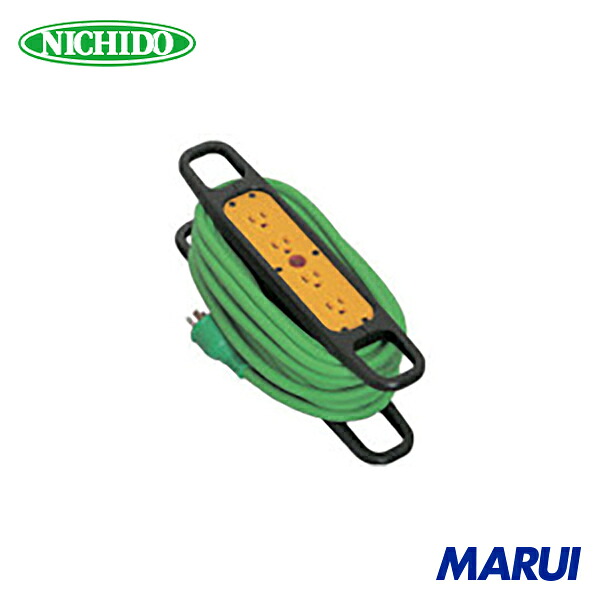 日動工業 NICHIDO ハンドリール 100V 3芯×10m 緑 アース付 1台 HRE104G 【DIY】【工具のMARUI】